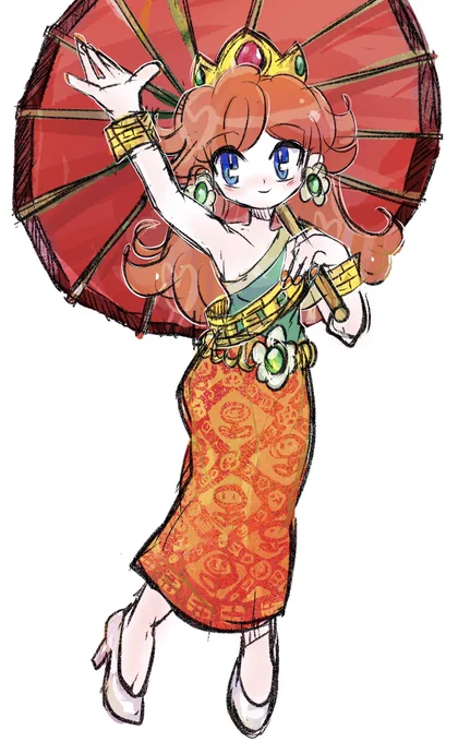 #PrincessDaisy #デイジー姫 #らくがき #SuperMario #MarioKartTour #イラスト バンコクツアー!。 