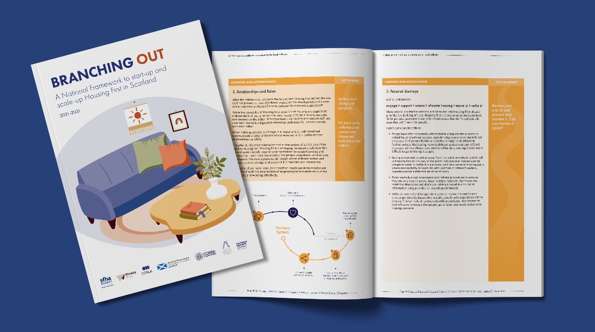 📑 'Branching Out' the National Framework for Housing First has been updated! 24 of 32 council areas in Scotland are putting Housing First for people whose homelessness is made harder by experiences including trauma, addiction and mental health problems 👉🏽 homelessnetwork.scot/wp-content/upl…