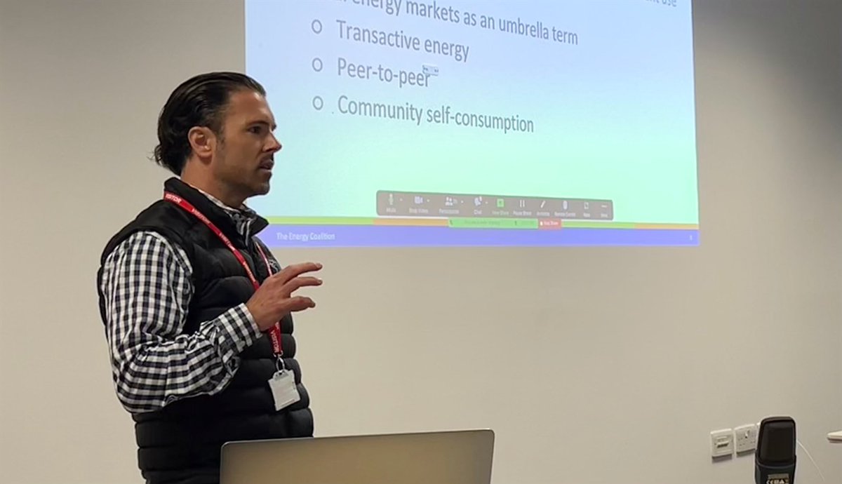 <a href="/_TECTweets/">The Energy Coalition</a> Marc Costa presenting on the Regulatory Barriers to Transactive Energy <a href="/users_tcp/">User-Centred Energy Systems TCP</a> meeting  #P2P #TransactiveEnergy  <a href="/IERC_Info/">IERC</a> <a href="/TyndallInstitut/">Tyndall Institute</a>