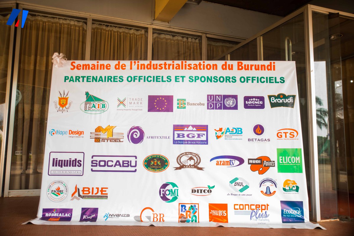 akezanet's tweet photo. 🔴Les sponsors officiels de cette semaine de l’industrialisation du Burundi sont : @Afritextile, #Buceco, @Brarudi, #DITCO , @HopeImprimerie, @bancobu , @ASavonor , #RUDIPAINTS .
@SalonIndustriel @BurundiGov @TradeMarkEastA @cfcibburundi https://t.co/2HVFlmzazD