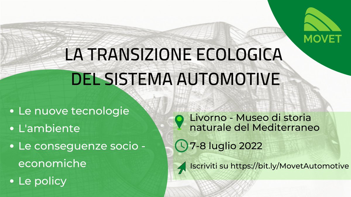 "La transizione ecologica del sistema #automotive": policy, ambiente e conseguenze socio economiche di una rivoluzione sempre più vicina > Iscrizioni su lnkd.in/e9Ysgz8G
