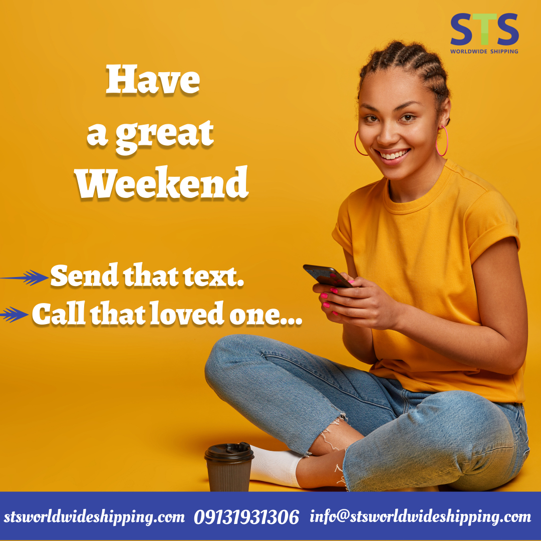 StsShipping's tweet photo. Cheers to a great weekend ahead! Connect with family and friends.
#TGIF #friday #HappyWeekendFam #shiptonaija #shipping #logistics https://t.co/ckEjMk0leS