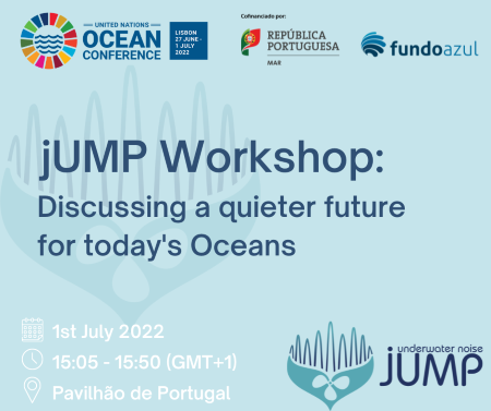 jUMP Discussing a quieter future for today’s Oceans, 1 July 15H05-15H50 GMT+1, Pavilhão Portugal #jumpproject #underwaternoise #FundoAzul  
<a href="/DGPM_Portugal/">DGPM_Portugal</a> @ispamedia @FC_UL #lnec <a href="/portodeaveiro/">Porto de Aveiro</a> #museubaleiamadeira #in2sea  <a href="/forumoceano/">Fórum Oceano</a> #oceanson  <a href="/quercusancn/">Quercus ANCN</a>