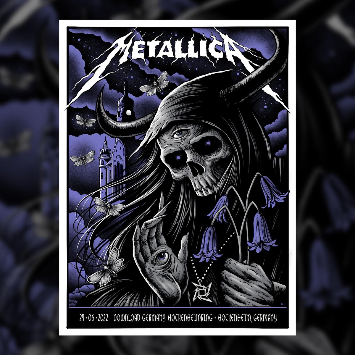 MetSince1981's tweet photo. Póster alusivo a la presentación de @Metallica en el @DownloadGermany en Hockenheimring de Hockenheim, Alemania 🇩🇪 24 de Junio 2022. Arte de Brandon Heart.
#Metallica #MetAtDownloadGermany #DownloadGermanyFestival #DownloadGermany #DownloadGermany2022 #METALLICAMetalUpYourAss🗡🚽 https://t.co/IrYNUHk74t