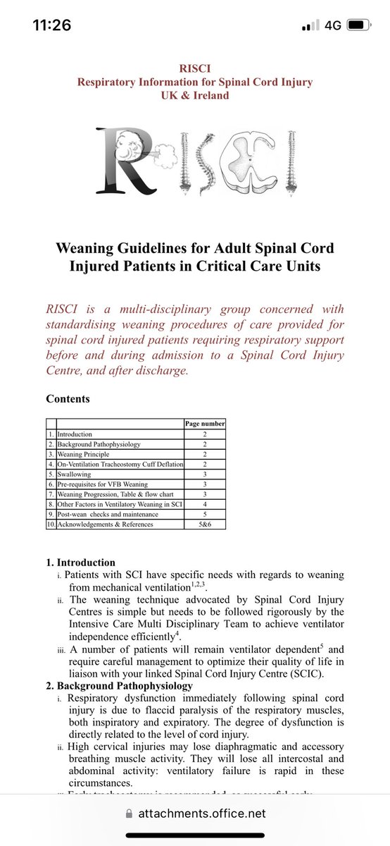 Just finished my talk with @KateR_physio promoting our revised RISCI VENTILATOR WEANING GUIDELINES @RISCIGBI @LondonSCInet here’s a sneak peek….