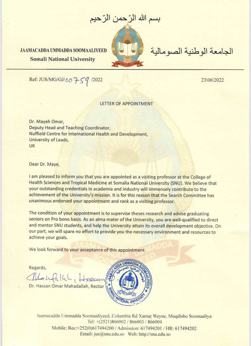 MayeOmar's tweet photo. I am very delighted to take on this new role in order to contribute in the development of Human Resources for Health of my country. https://t.co/ayDTWI4elZ