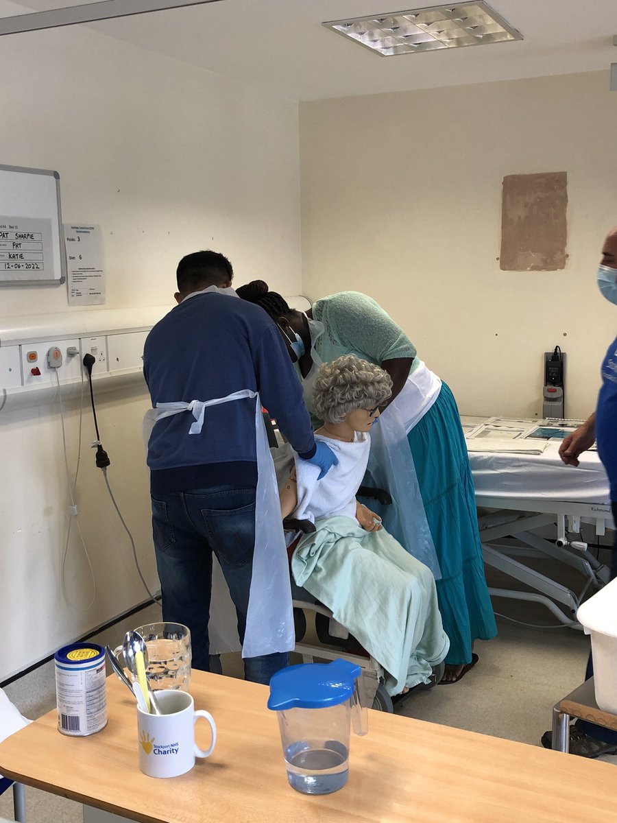 HCAsStockport's tweet photo. Our latest cohort of new hospital-based HCA’s picking up valuable ward skills #personcentredcare #wearehcas #teamstockport #training #education #L&amp;D https://t.co/wDQjgpmlFi