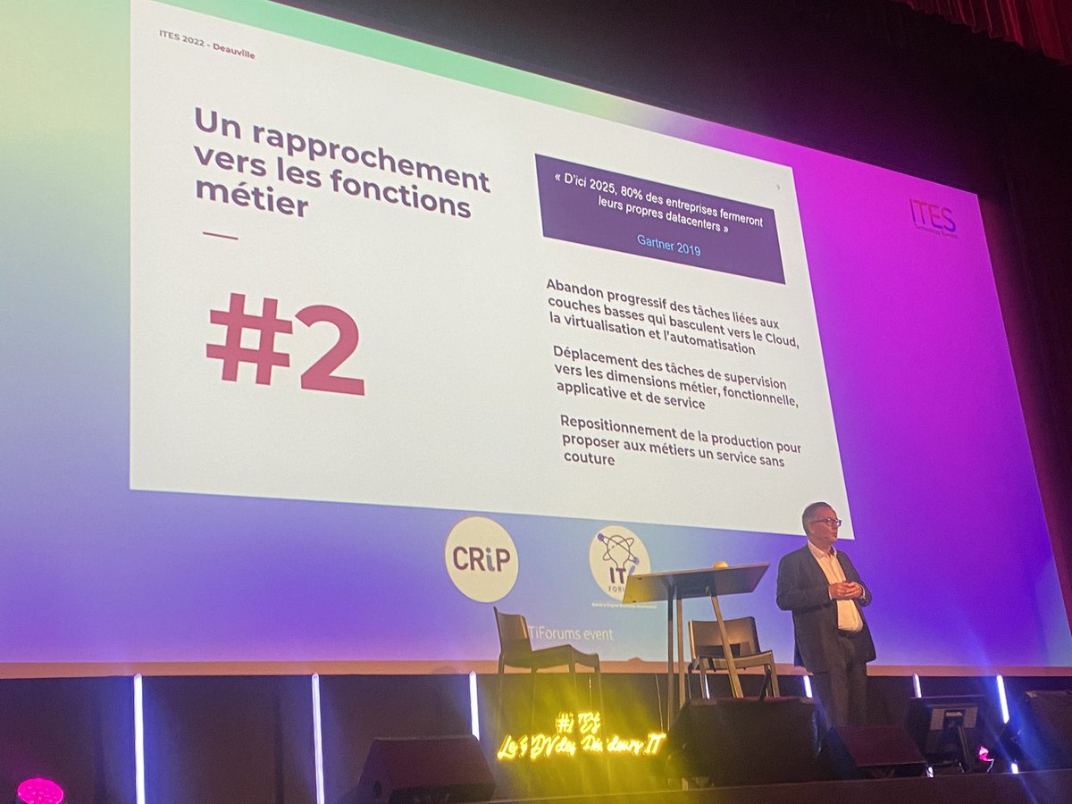 CMoulinSchwartz's tweet image. « Nous n’arrêterons pas les anciens systèmes, quoique nous disent les fournisseurs de technologies car nous n’avons pas les ressources humaines et financières. Cela ne serait pas tenable ! » Christophe Leray  VP @Cigref &amp;amp; DG STIME , #DSI Groupement Les Mousquetaires  #ITES2022
