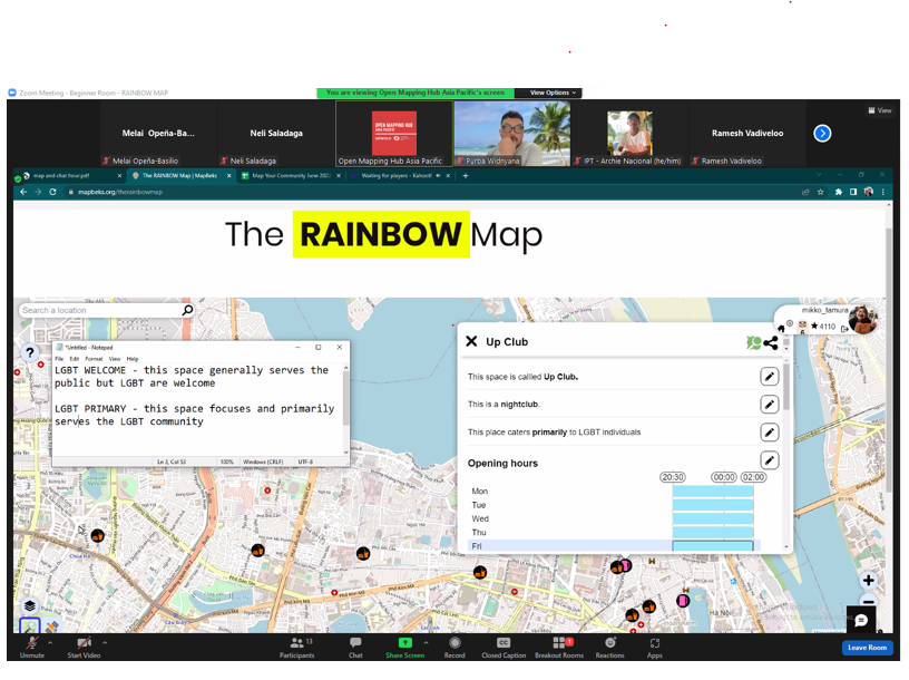 We have globally launched the RAINBOW MAP by MapBeks through #MapComplete today! 
Visit mapbeks.org/therainbowmap 
In this map, you can edit, add , update, delete information of known LGBT friendly and primary spaces directly to @OpenStreetMap