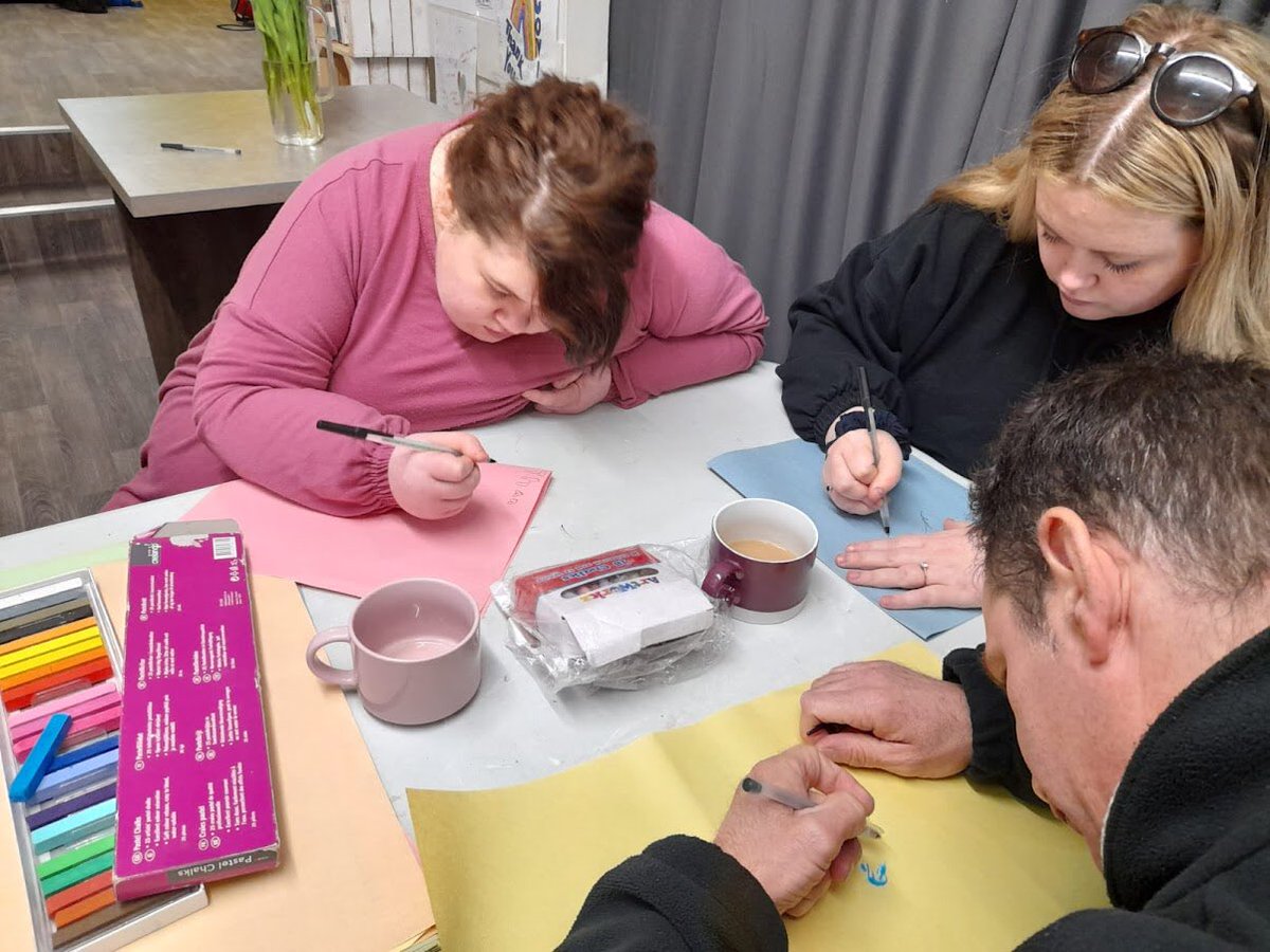 WISEUPWORKSHOPS's tweet photo. “Genuine human connection nourishes the soul and tackles loneliness'' says Stuart (aged 72) from our Chill Chat &amp; Cake group in Morecambe
Thanks to #lancashirecommunityfunding 
All ages, £2.50 a session
Call 07506 295782 for more info
#morecambe
#Plazashoppingarcade
#wellbeing https://t.co/QYX6qMlxPl