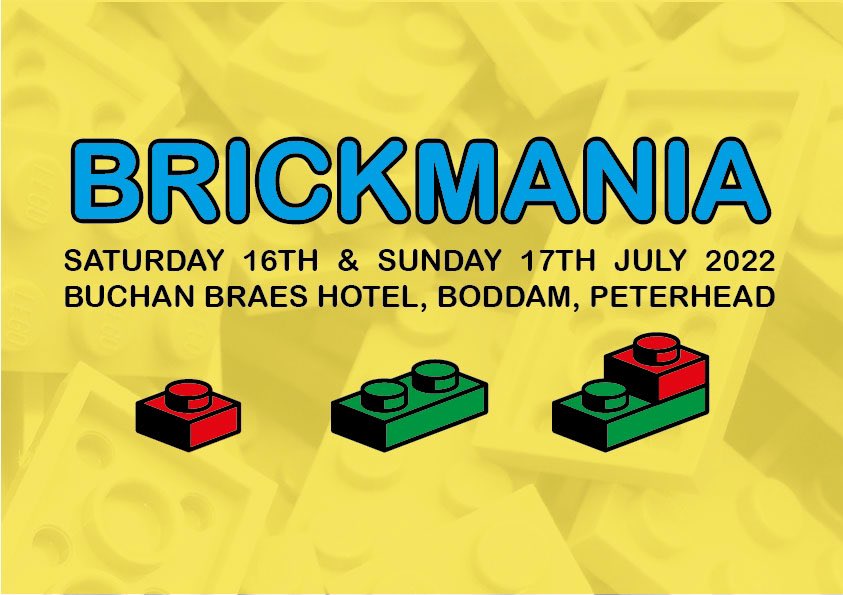 It’s only 3 weeks until #Brickmania, buy your tickets now! A great weekend of #Lego displays from #TartanLUG, fun activities and creative stalls as part of #Peterhead Scottish Week 2022.

👉 ticketsource.co.uk/brickmania 👈

#Afol #ScottishWeek #VisitAbdn #BeautifulAbdn #VisitScotland