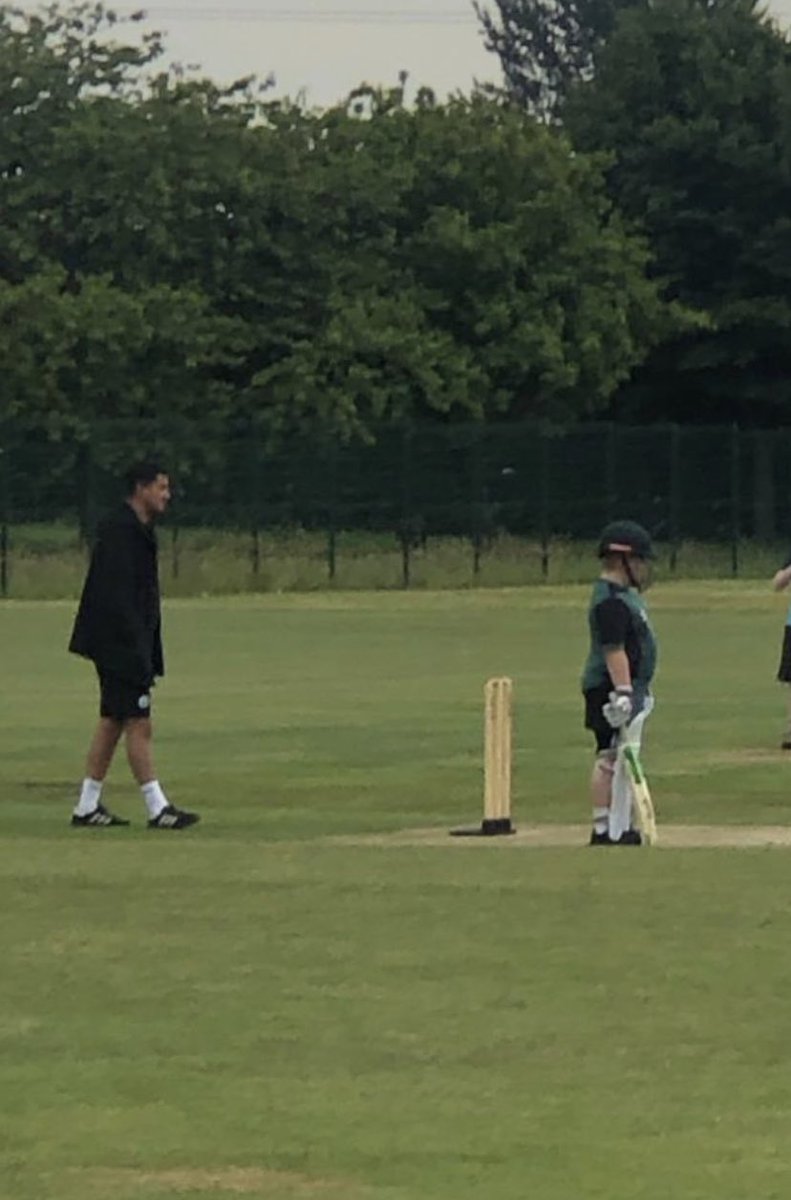 patchyflower's tweet image. My handsome man Jett playing his first cricket game ❤️