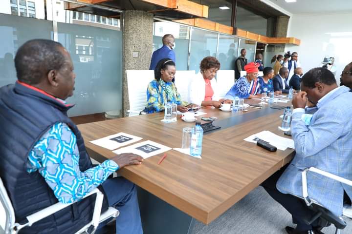SABINACHEGE's tweet photo. Our presidential candidate @RailaOdinga chairs Azimio One Kenya Coalition Party council meeting at KICC; to deliberate on various strategies to win the August 9 elections as campaigns enter homestretch.

#Inawezekana https://t.co/9wXBK4OWSz