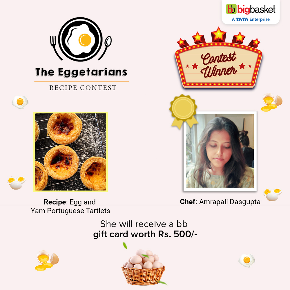 bigbasket_com's tweet photo. Our heartiest congratulations to Amrapali Dasgupta for winning The Eggetarians' Recipe Contest!
Check out the recipe here: https://t.co/mLCgLJi0UR
#bigbasket #Contest #ContestWinner #RecipeContest #Recipes #bbCookBook #FoodLoversIndia https://t.co/z8MDBDnep8