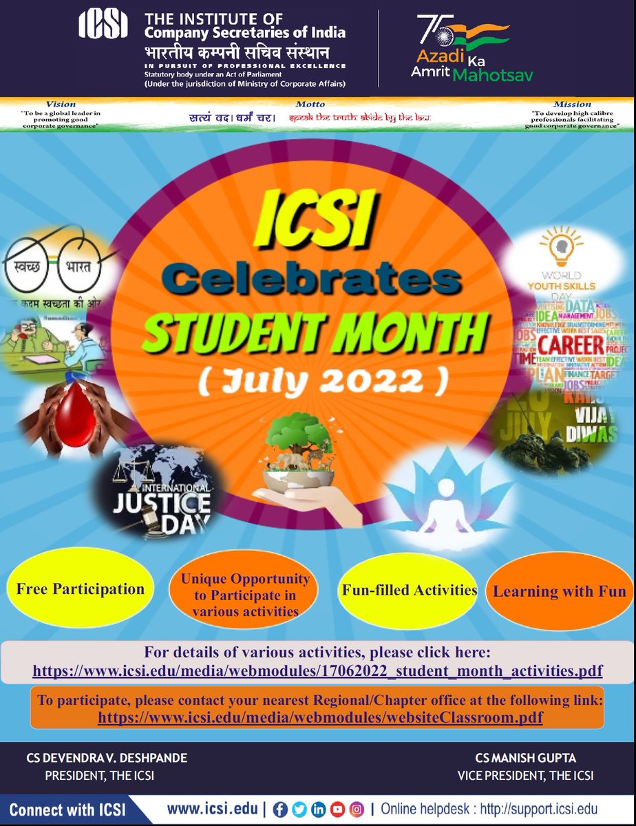 #ICSI celebrates Student Month July-2022