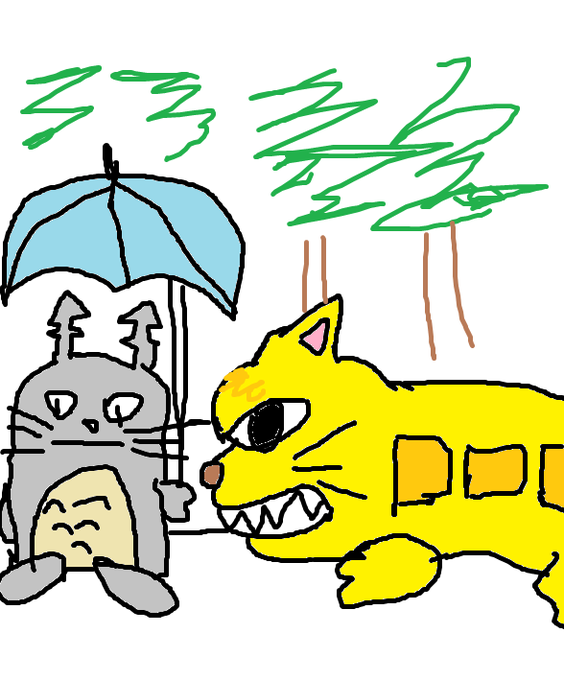 手描きイラスト 雨のネコバス ファンアート アート 写真 贅沢 Www Waterfordfoundation Org