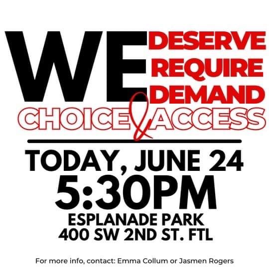 AlexCassis's tweet image. Happening today in Broward ⬇️
#FortLauderdale #RoeVWade #RoeVsWade #roevwadeprotest #DOSOMETHING