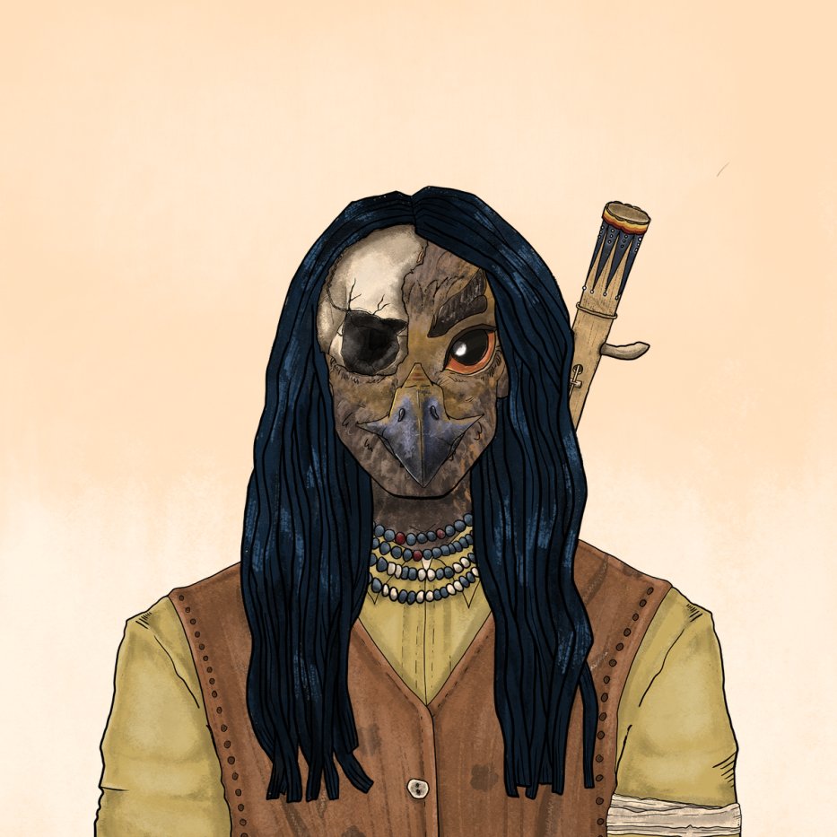 ApachesNFT's tweet image. This is our interpretation of God Usen, mixed with the Mangas Coloradas skull.

🎁 WL Giveaway! 🎁
Interact with this post or stop by discord.gg/BjGbFWvT to get one of the 20 slots that we raffle today.