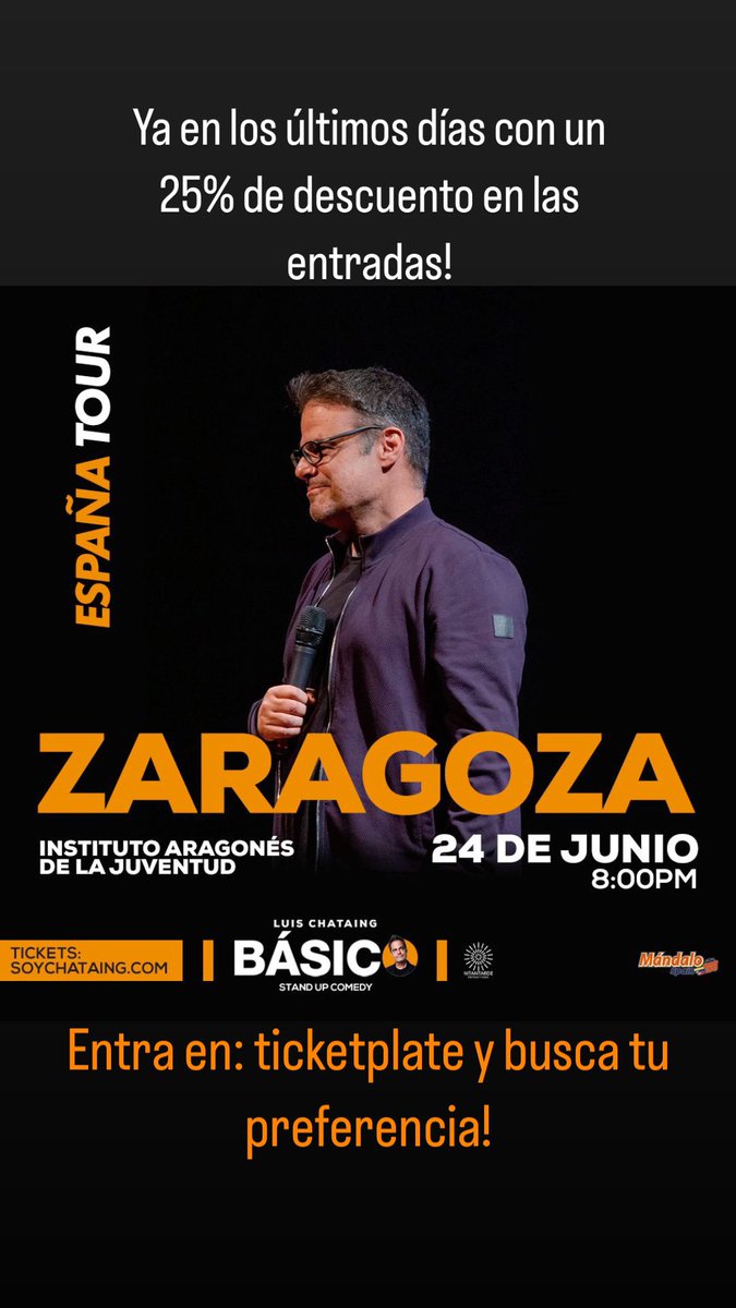 asoiven's tweet photo. La familia #Chataing ya en #Zaragoza
Nos vemos esta noche el gran show “BÁSICO” de @LuisChataing
@SoydeZaragoza @ZaragozaTurismo #HumorEnSerio https://t.co/2YZwQaKYOS