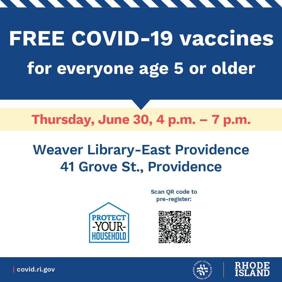 RIHEALTH's tweet photo. 🔎Looking for a COVID-19 vaccine or booster? To schedule an appointment at a community clinic happening today, visit https://t.co/BDqUWfTSC5. https://t.co/P0BfmwuAgh