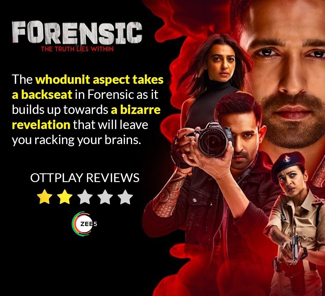 Watching now Forensics on <a href="/ZEE5India/">ZEE5Official</a> 
So, far it is interesting and with twisting plots. 
And all the efforts of <a href="/sifsinstitute/">Sherlock Institute of Forensic Science</a> are worth appreciating 😁