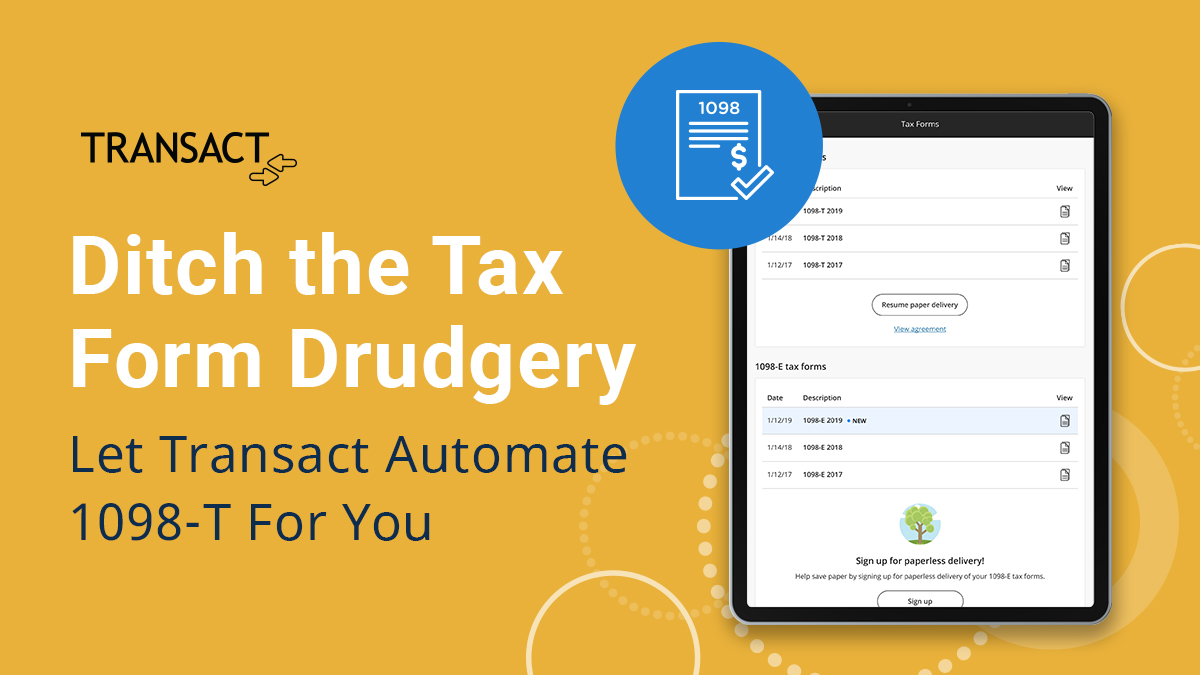 Save valuable time with Transact's 1098-T automated solutions and focus on what matters most - your students.

#students #transact #campus #transactcampus #tax #Automation #1098T