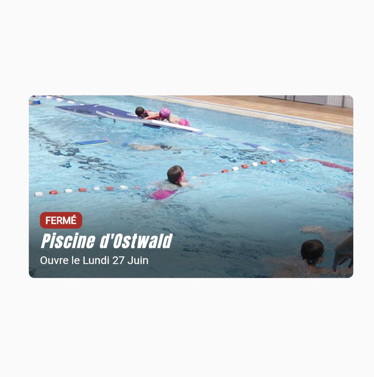 StrasPool's tweet image. 🙌 La #piscine d'#Ostwald ouvre à nouveau après l'entretien technique semestriel ! #straspool vous tient au courant des toutes les fermetures exceptionnelles des #piscines de #Strasbourg pour que vous ne ratiez pas votre plongeon 💦 😉