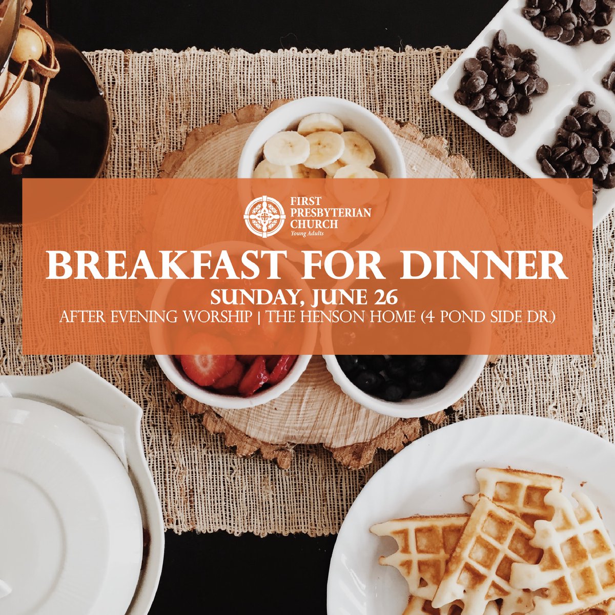 What's better than Breakfast for Dinner? We hope to see you this Sunday after evening worship!