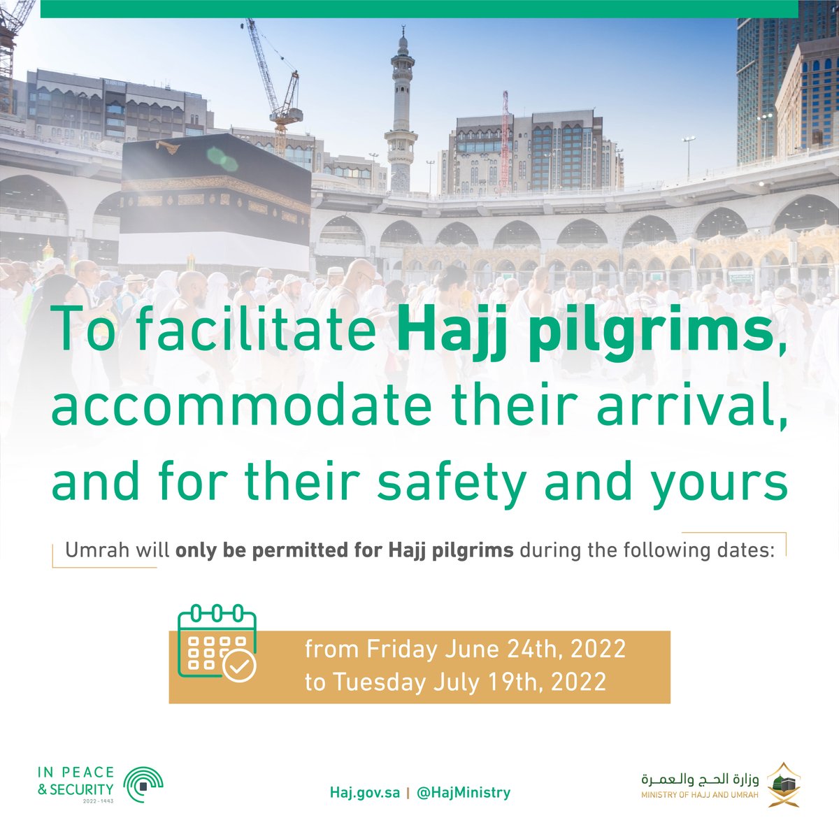 Ministry of Hajj and Umrah tweet media