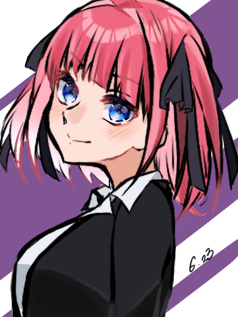猫タシさんがTwitterに投稿した中野二乃(五等分の花嫁)のイラスト。