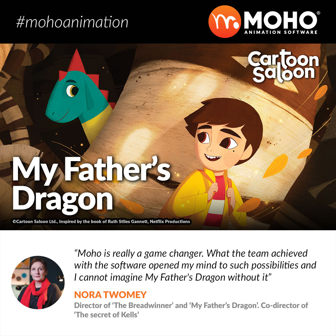 MohoAnimation's tweet image. Our @CartoonSaloon partners has been using Moho for years in many movies, series &amp;amp; shorts. Here, their directors explain some of the reasons they like to use #mohoanimation in their productions. We can’t wait to watch My Father’s Dragon &amp;amp; the new Puffin Rock movie!
