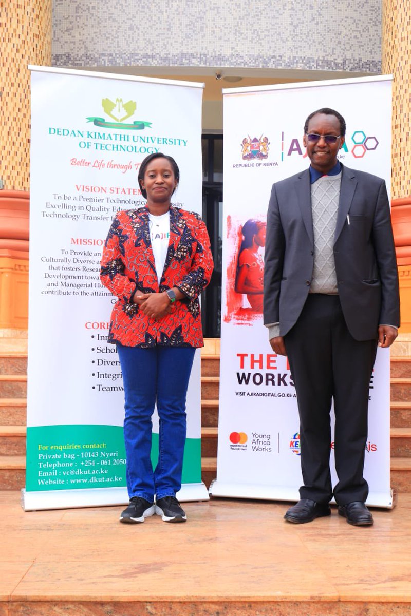 MaureenMbaka1's tweet photo. 1/2 - I was glad to today launch Ajira Club at Dedan Kimathi University. @DeKUTkenya joins other higher learning institutions that have partnered with @AjiraDigital to train students on importance of leveraging #digitalskills in transforming their livelihoods by working online. https://t.co/zZ8jjskuVg