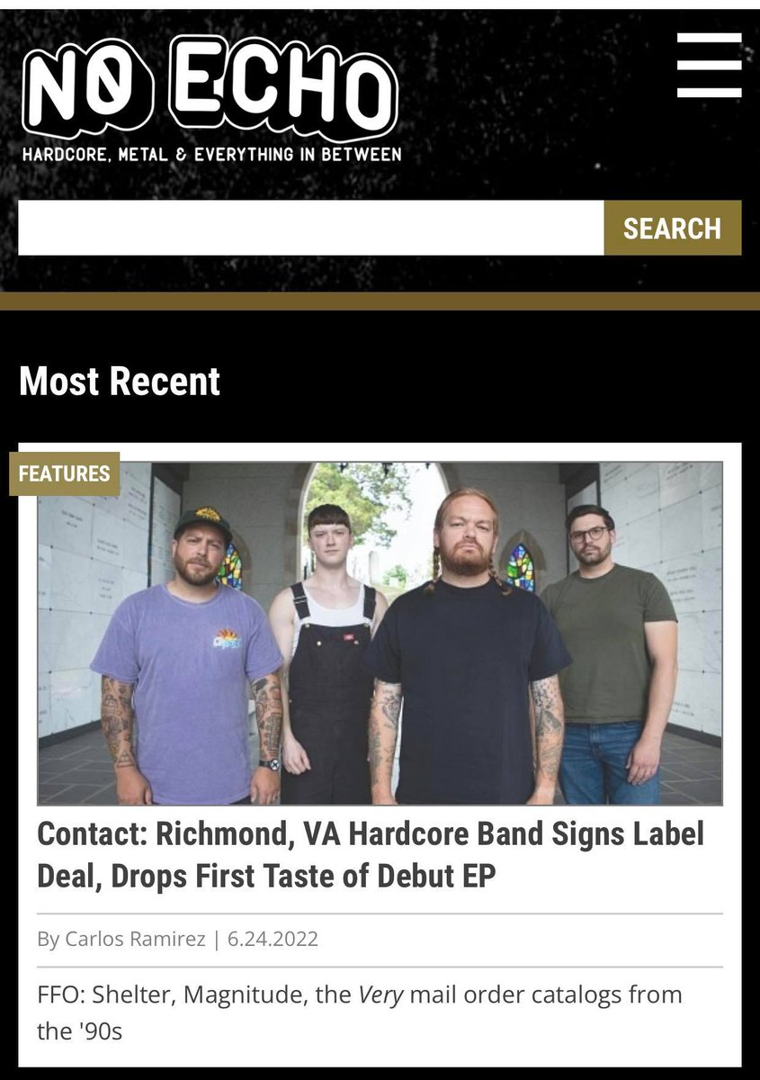 Patient Zero Records would like to welcome Contact from Richmond, VA to the PZ family. Head over to No Echo and check out the amazing article by Carlos Ramirez featuring the debut track "Silence" off of the upcoming 12" EP due out September 2022.
noecho.net/.../contact-ri…