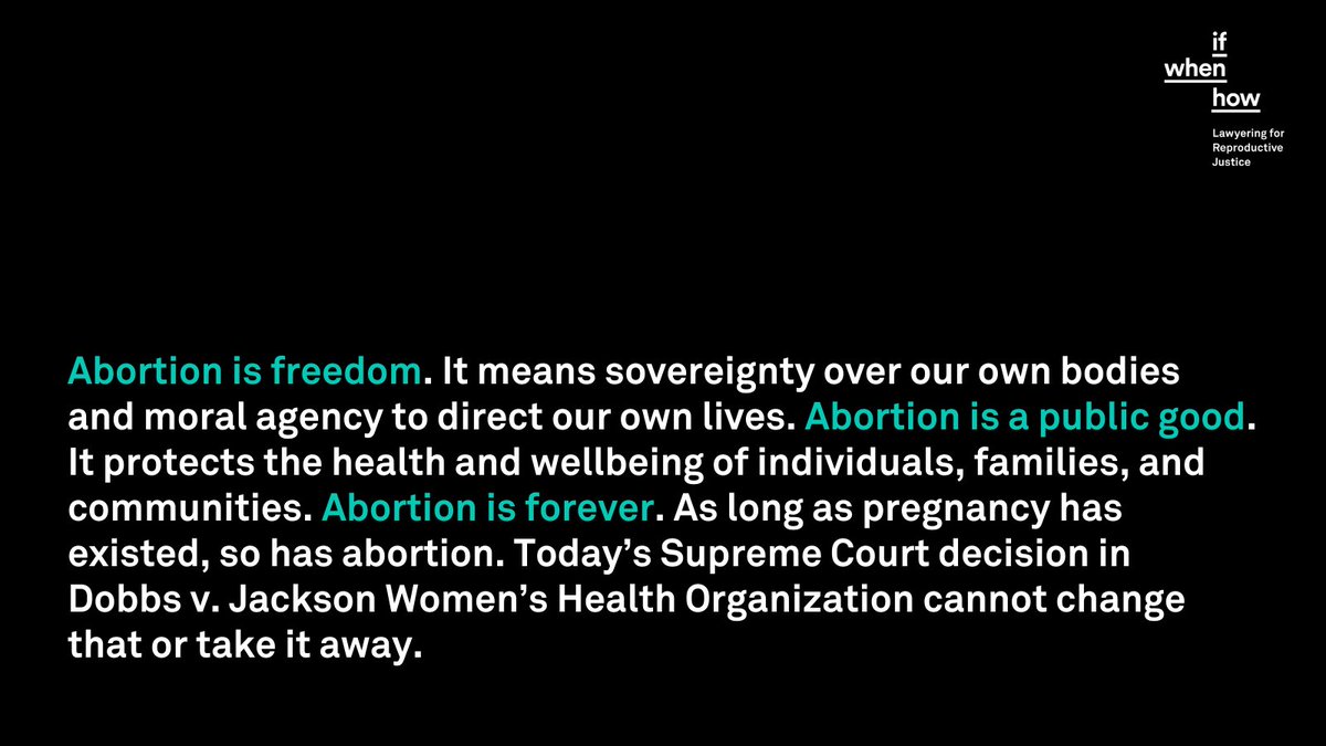 ifwhenhow's tweet photo. Abortion is freedom. It means sovereignty over our own bodies and moral agency to direct our own lives. Abortion is a public good. It protects the health and wellbeing of individuals, families, and communities. https://t.co/ulUGCo9EcJ