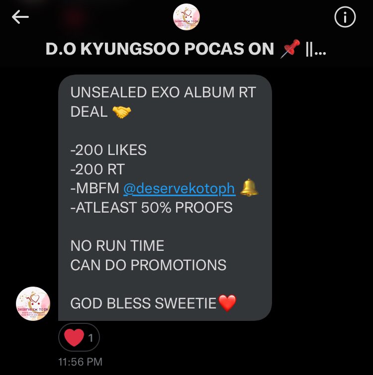 Hello, moots! I got my first rt deal with <a href="/deservekotoph/">wts lfb ph enhypen nct random bulk albums</a> for unsealed exo album. 

Please help me reach 200 likes and 200 rt. Thank you so much💗🥹

(first kpop album cutie🤞)