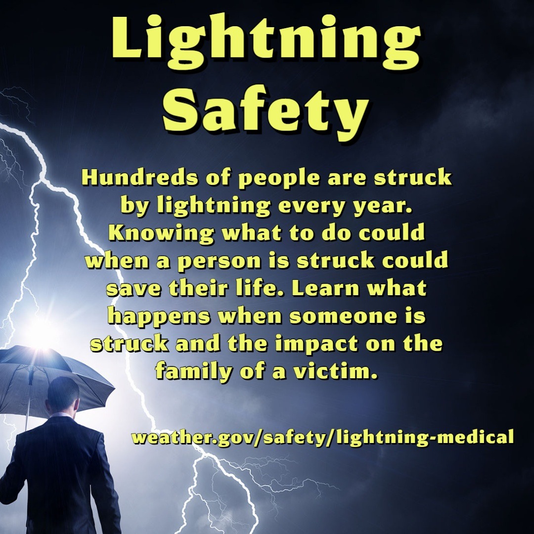 Hundreds of people are struck by lightning every year. Knowing what to do could when a person is struck could save their life. Learn what happens when someone is struck and the impact on the family of a victim at: weather.gov/safety/lightni…
