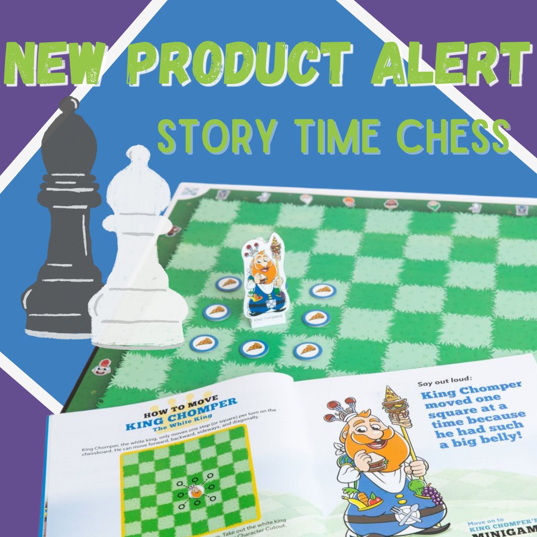 CreativityInsti's tweet photo. Introducing Story Time Chess - the only game that teaches chess to kids as young as 3 years old! The game uses silly stories, vibrant illustrations, custom chess pieces, and a unique chess board to teach the rules of chess - no experience required. https://t.co/wDGSDfhs0d https://t.co/YQ18yV2if5