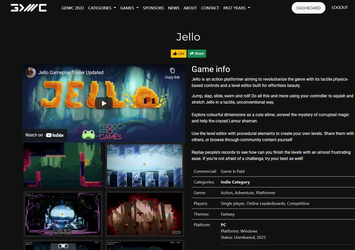 Jello has entered Game Development World Championship!
Check out Jello and other submitted games at buff.ly/2HhkHEA

#indiegamedev #gdwc #madewithunity #jellogame