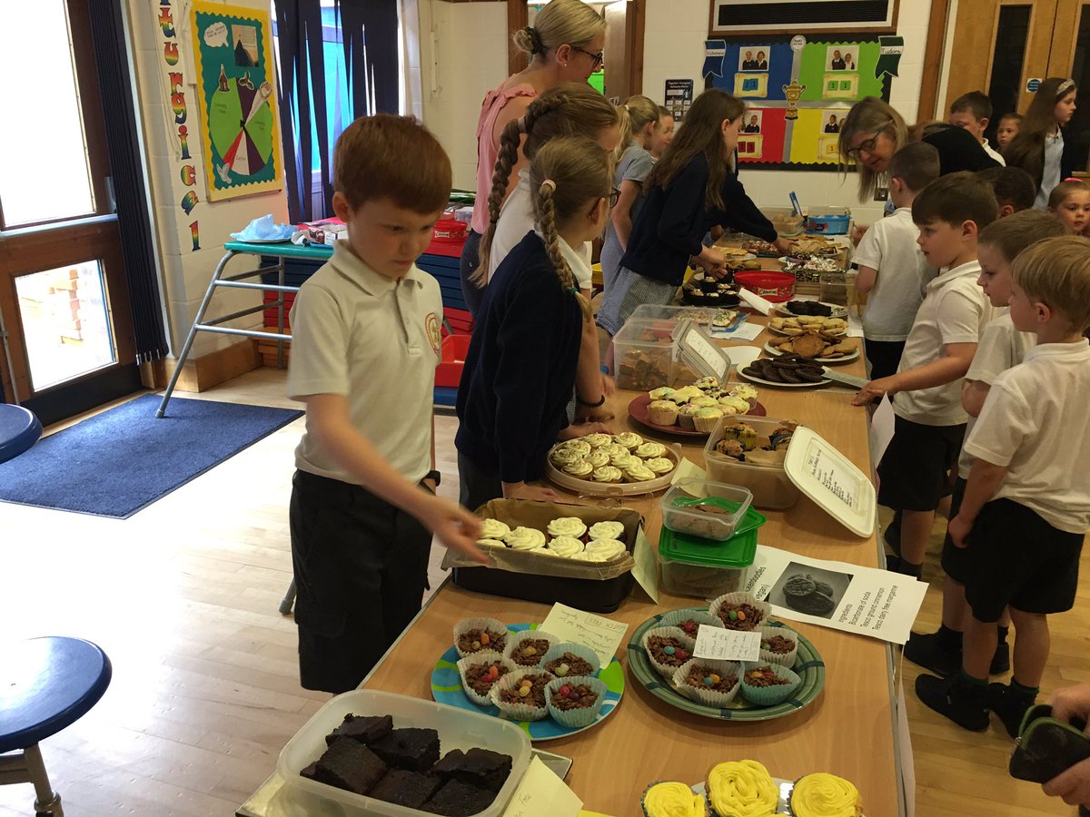 MrsGKalchev's tweet photo. Year 4, you are amazing!  We made £200 for the Ukraine today.  You all worked so hard to plan and prepare for the cake sale and you brought in some wonderful cakes.  What a fantastic day!  All of your tins and boxes are ready to take home on Monday.  Well done 👏 https://t.co/mDMkm4VYGi