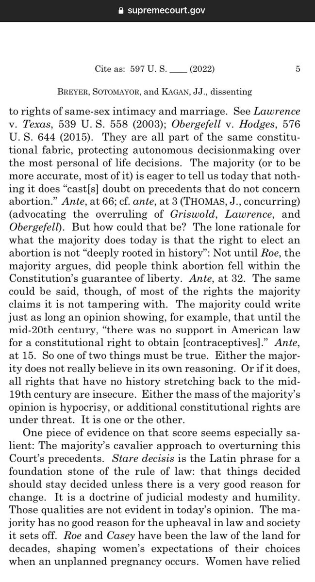 Important excerpt from the dissent