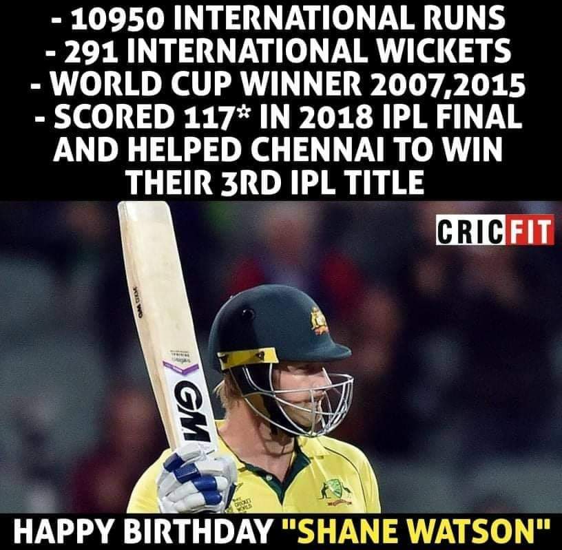 Happy Birthday Shane Watson 
My favourite cricketer... 
