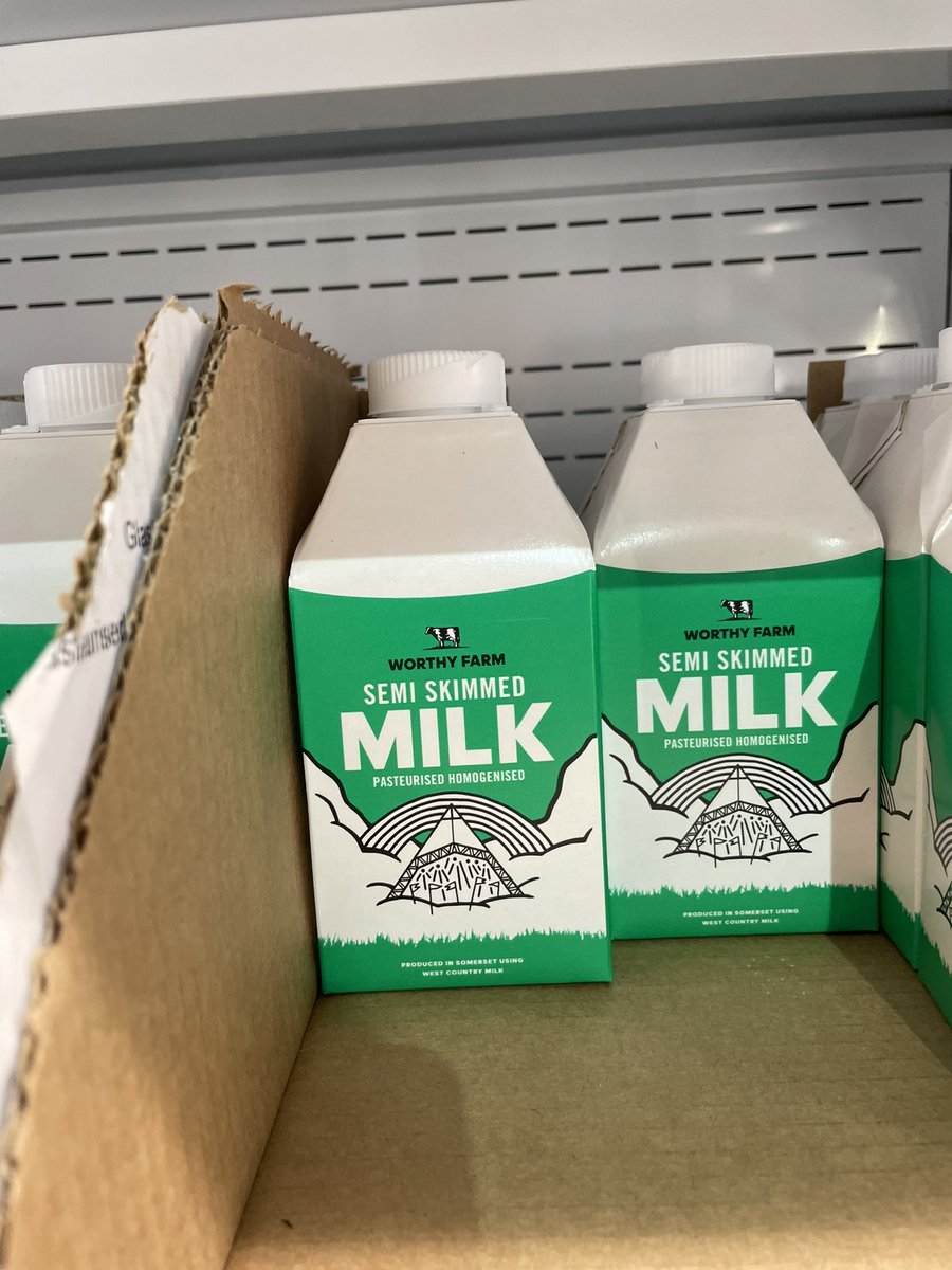 Tigra88's tweet photo. @GlastoInfo @GlastoMilk No whole milk at the Coop either😢 just a wall of semi-skimmed. I’m pretty sure it doesn’t come out of the cow semi-skimmed! 🤔any suggestions of where I can get whole milk for my 15 month old? @emilyeavis #parent2parent https://t.co/1lmu9tC3Sr