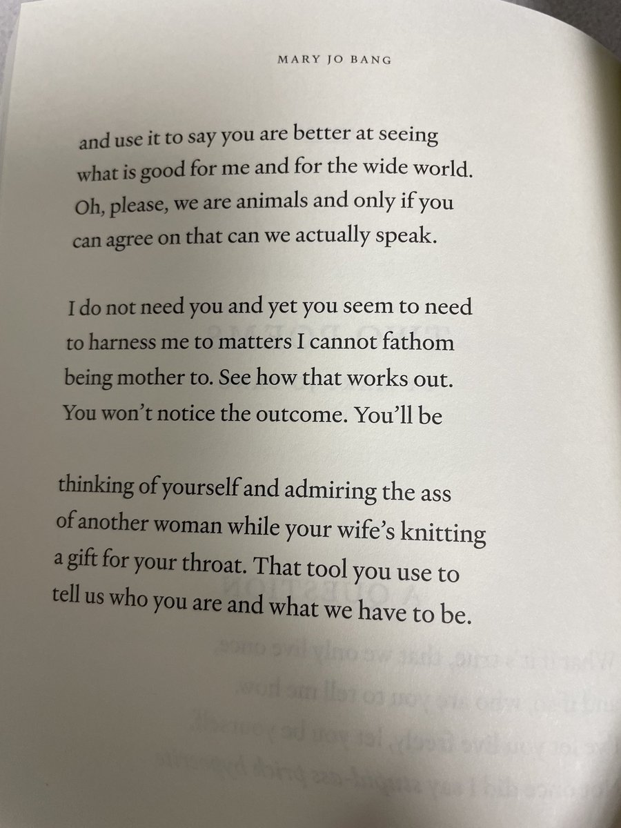 holding this poem by Mary Jo Bang which was read last night <a href="/twentystoriesla/">Twenty Stories</a> really closely right now in the face of my own anger at the overturning of Roe