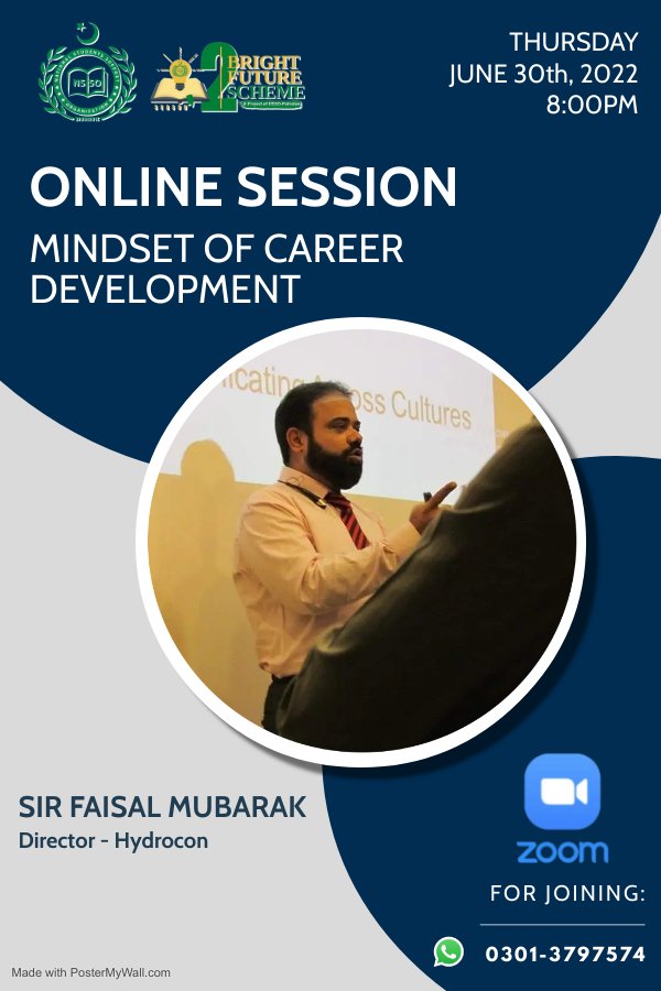 NSSOPakistan's tweet photo. ANNOUNCEMENT

Here, National Students Support Organization is going to open the registerations for another online session of Bright Future Scheme Season 2.

#BrightFutureScheme2 #mindset #CareerDevelopment
#nssopakistan #letsgrowtogether
#NationalStudentsSupportOrganization https://t.co/5YOSIzNBPX