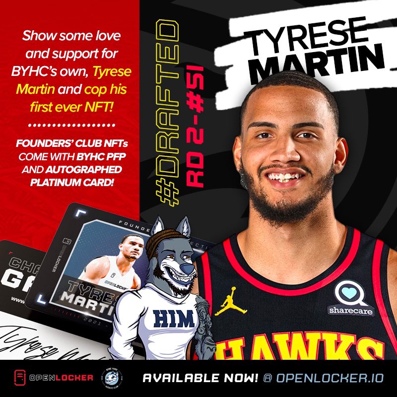 openlocker_io's tweet photo. Cop your legendary 1/1 NFT of the ONLY Big East player to be drafted last night…BYHC fan favorite @resemartin4 🚀🚀

Also includes:
✍️ Autographed platinum card
🔥 A “twin” pfp NFT that Tyrese customized himself 

#PlayersFirst #BYHC #NIL https://t.co/eb4ItSbD3i