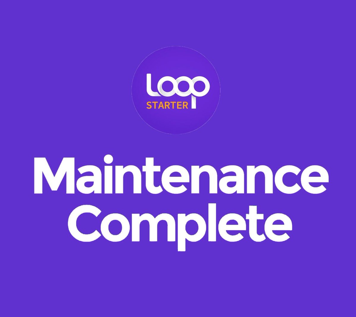Hello #LOOPStarter community,

The temporary maintenance period has ended at 02:00 UTC on June 24th, 2022.

Server maintenance has been completed; everyone is now able to access the LOOPStarter website!
Detailed descriptionhttps://t.me/loopstarter_news/65
Sincerely, thank you.