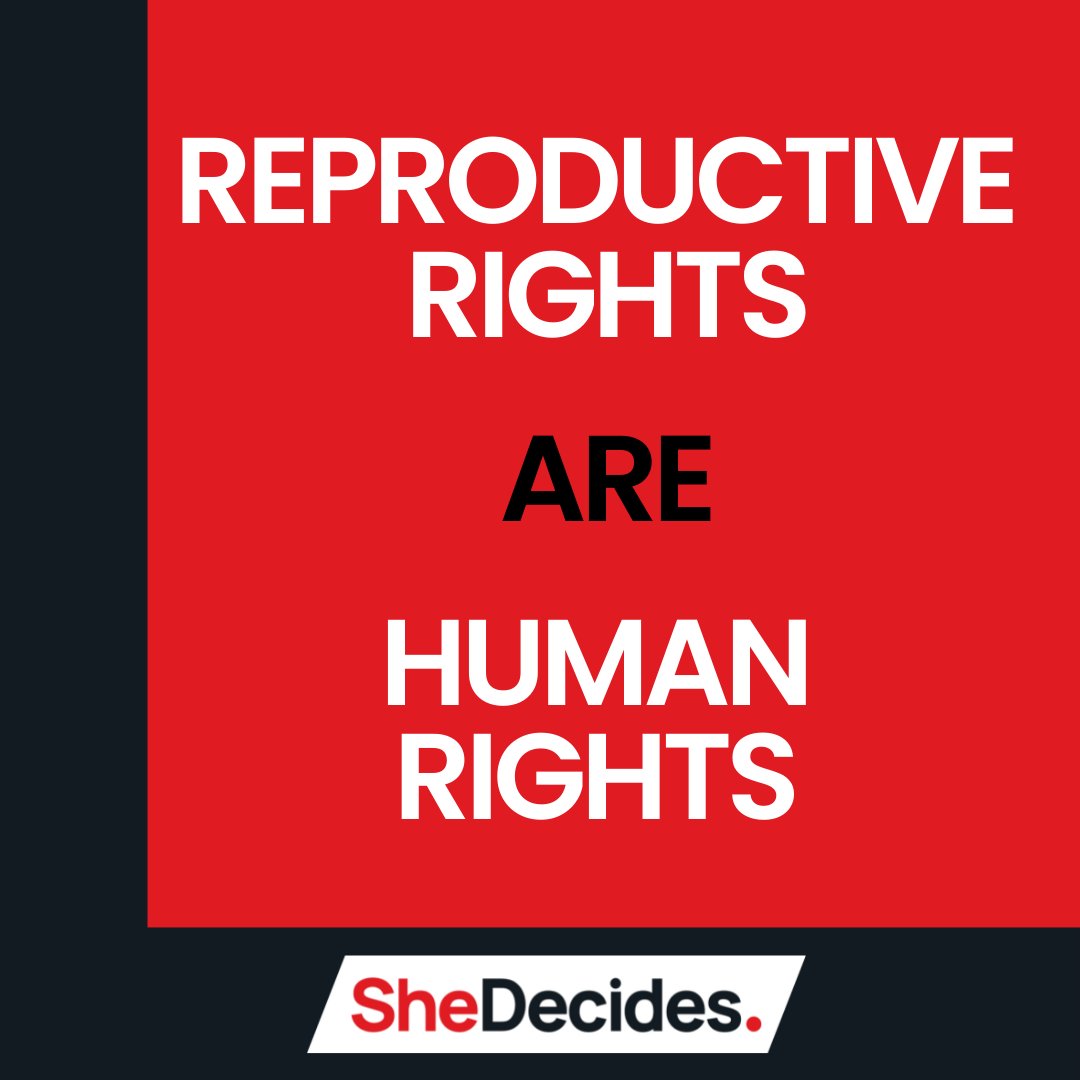 SheDecidesGFI's tweet image. Access to safe legal abortion care is a human right.

No one should be forced to carry an unwanted pregnancy to term and no woman should die due to unsafe abortion, pregnancy or childbirth.

We will continue to fight to protect a woman's right to choose. Always. Without question.