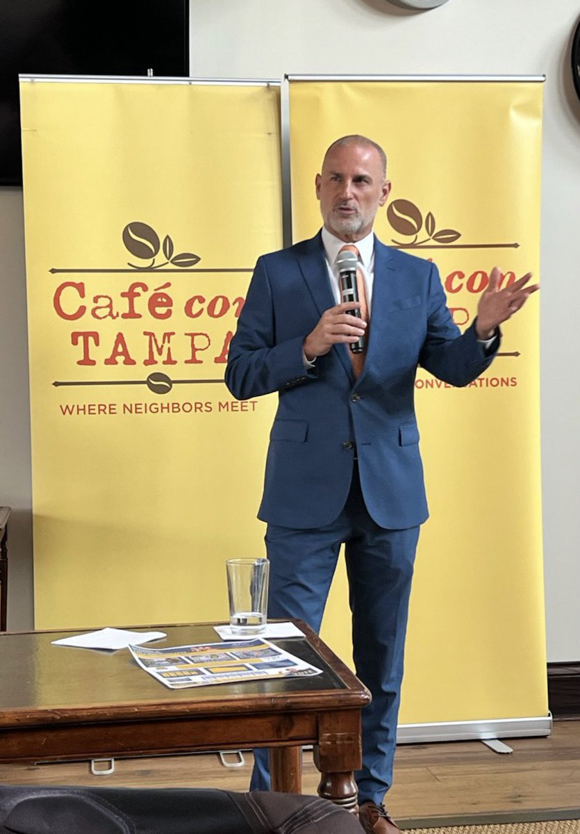 HASA_Leaders's tweet photo. HASA Exec. Director Johnny Bush &amp; Pres. @Deliam74 show their support of the millage increase at Cafe Con Tampa. “Strong Schools, Stronger Hillsborough!” https://t.co/HJS3qPZaRS
