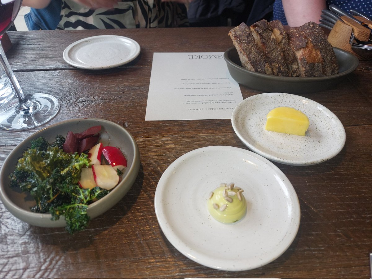 A stunning bespoke menu designed especially for the Catering and Hospitality students today. Thank you to <a href="/stuartdeeley/">Stu Deeley</a> and to all the team at Smoke at Hampton Manor for looking after us.   I was too busy eating to remember to take pictures of the rest of the courses.