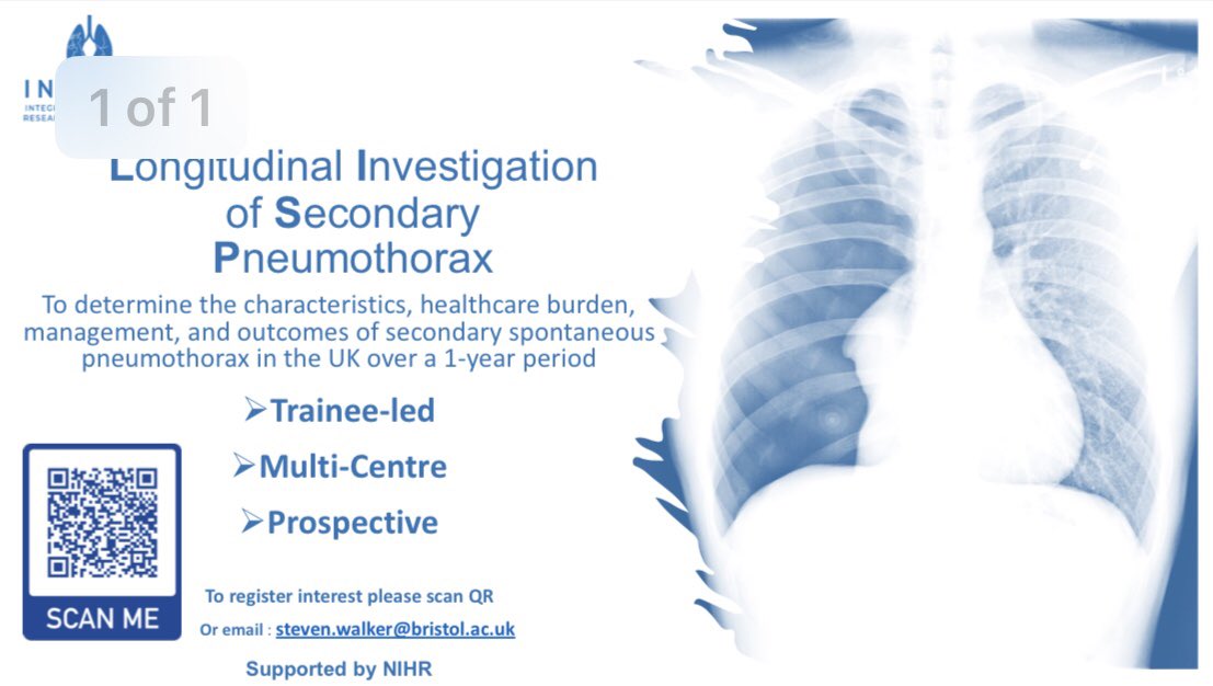 LISP Pneumothorax study <a href="/BristolARU/">Bristol Academic Respiratory Unit</a>: click on this link for updates and help contribute to the study docs.google.com/forms/d/14MVfZ…